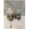 Image 1 : Vintage wall lights one missing glass globe