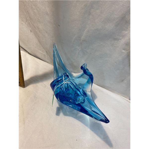 Mini Lorraine glass blue stretch vase 11 inches