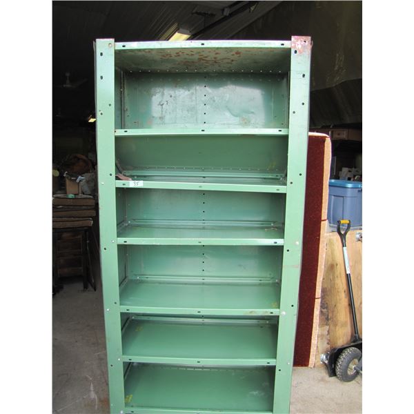 green heavy duty metal shelving  87x36x18