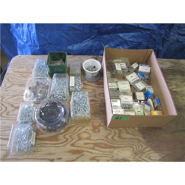 Box of assorted screws and bolts