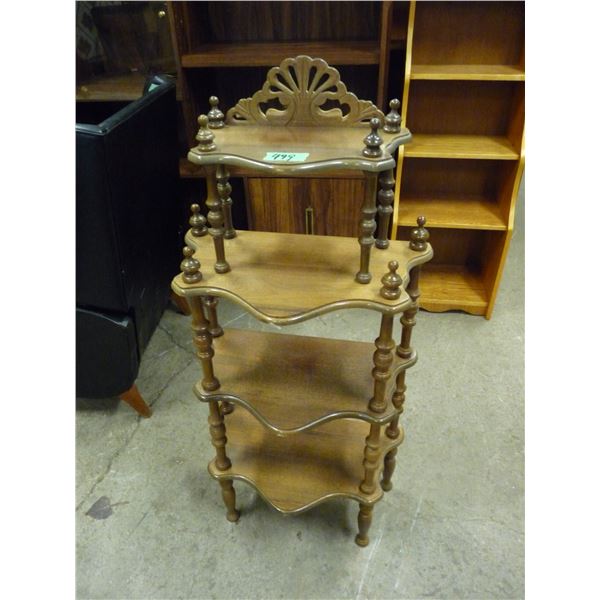 Wood what not shelf 4 shelves