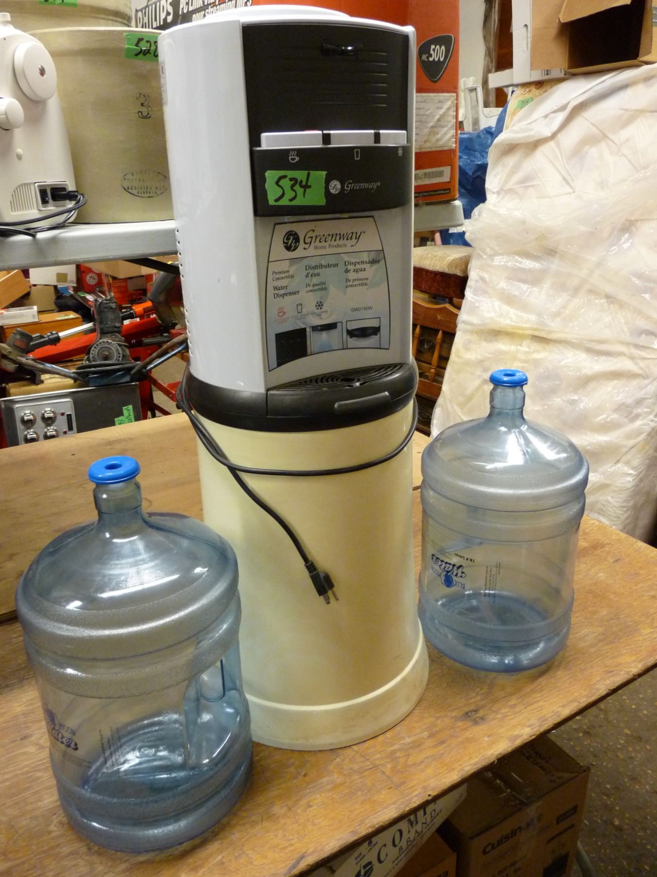 Greenway water dispenser hot and cold with two jugs