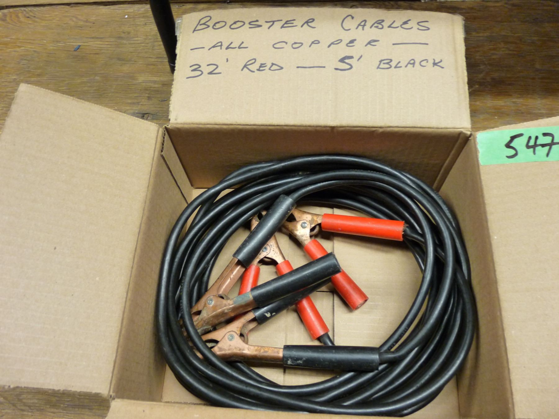 Booster cables copper wiring 32 foot positive 5 foot negative