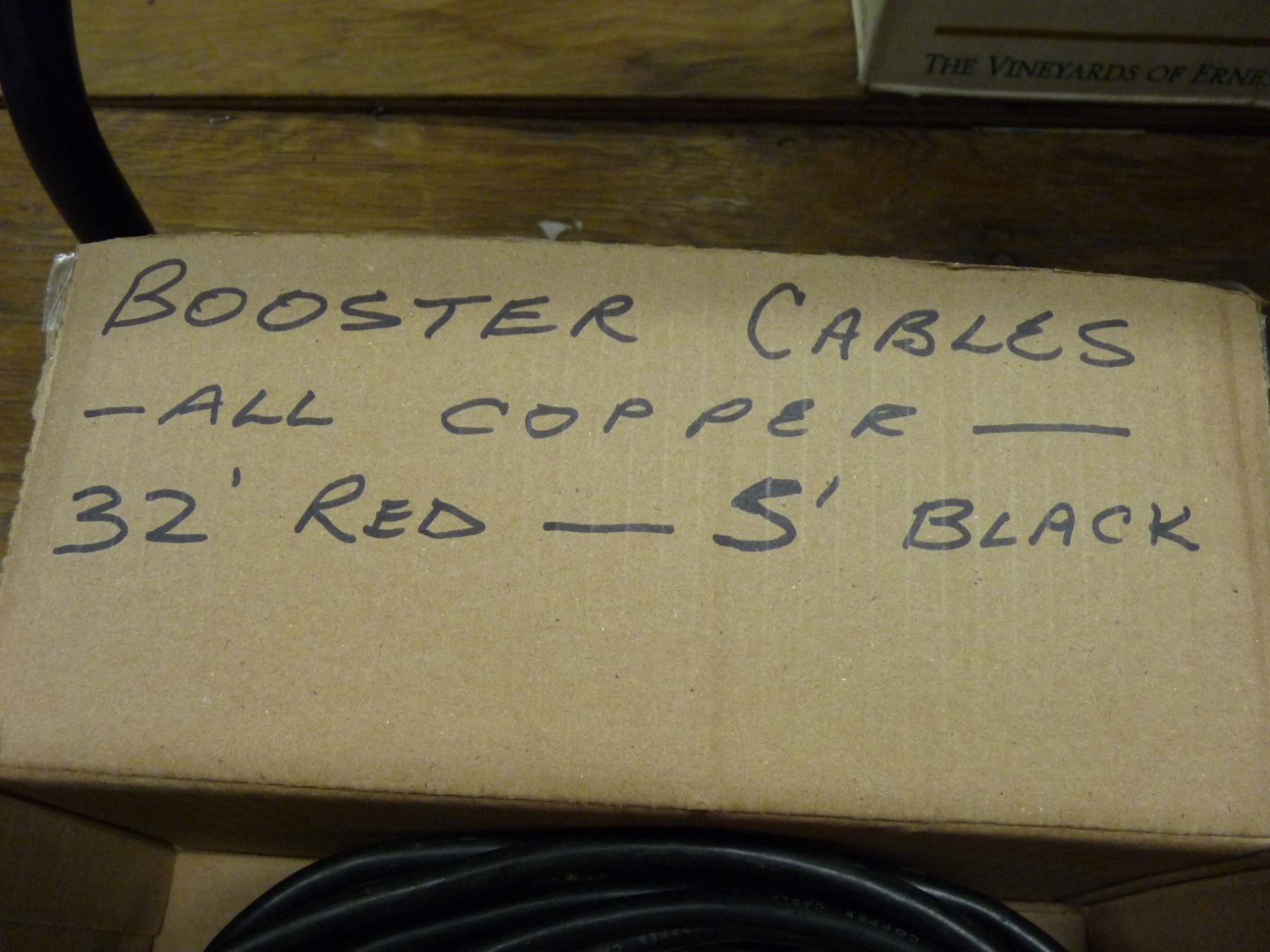 Booster cables copper wiring 32 foot positive 5 foot negative