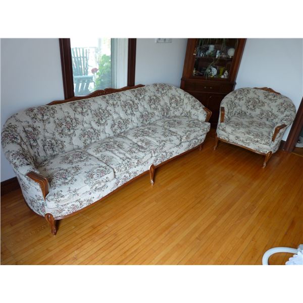 French provincial couch and chair - recovered approximately three years ago