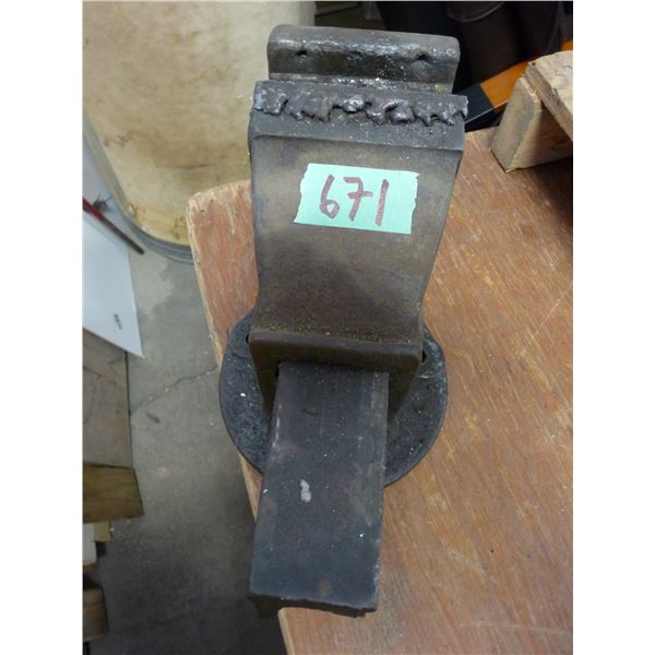 Bench vise has had some repairs