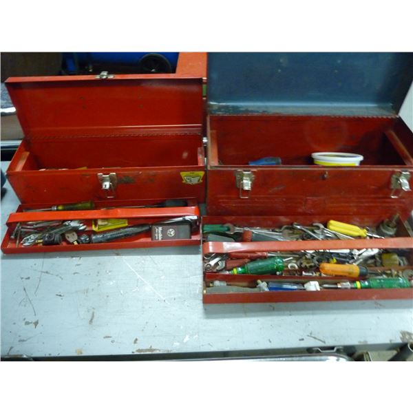 Lot of Two tool boxes and assorted contents