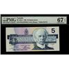 1986 $5 BC56aA #ENX1937959 Yellow B.P.N., PMG Superb Gem UNC67EPQ.