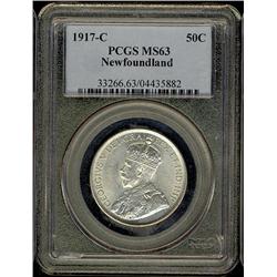 1917c NFLD 50¢ PCGS MS63