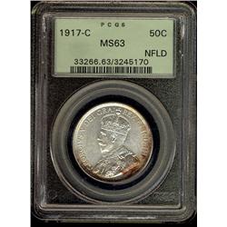 1917c NFLD 50¢ PCGS MS63