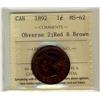 Image 1 : 1892 1¢ Obv 2 ICCS MS62RB.