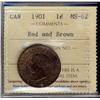 Image 1 : 1901 1¢ ICCS MS62RB,