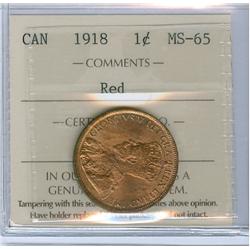 1918 1¢ ICCS MS65RD. 85% red.