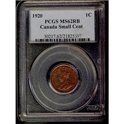 1920 1¢ Small PCGS MS62RB.