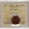 Image 1 : 1953 1¢ SF ICCS MS64RD.