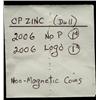 Image 1 : 2006P and 2006 No P 1¢.  Lot of two coins includes magnetic 2006P and Zinc 2006 
