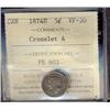 Image 1 : 1874H 5¢ Crosslet 4 ICCS VF20.