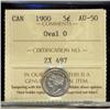Image 1 : 1900 5¢ Oval 0 ICCS AU50.