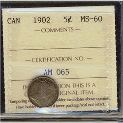 1902 5¢ ICCS MS60.