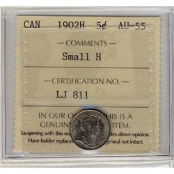 1902H 5¢ Sml H ICCS AU55.