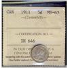 1911 5¢ ICCS MS63.