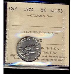 1924 5¢ ICCS AU55.
