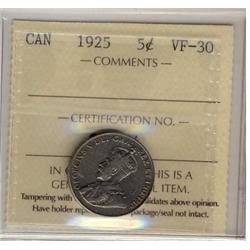 1925 5¢ ICCS VF30