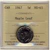 Image 1 : 1947 5¢ ML ICCS MS65.