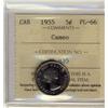 Image 1 : 1955 5¢ ICCS PL66 Cameo.