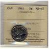 Image 1 : 1961 5¢ ICCS MS65.