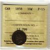 Image 1 : 1858 10¢ ICCS F15.
