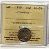 Image 1 : 1910 10¢ ICCS AU55.