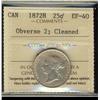 Image 1 : 1872H 25¢ Obv 2 ICCS EF40.  Designated, Cleaned.