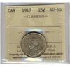 Image 1 : 1917 25¢ ICCS AU50.  Light lustre.