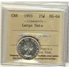 Image 1 : 1953 25¢ Lg Dt ICCS MS64.