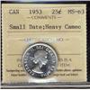 Image 1 : 1953 25¢ SD, Heavy Cam ICCS MS63.