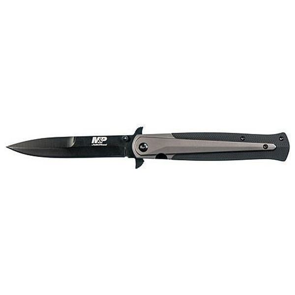 S& W KNIFE M& P DAGGER 4  BLADE BLACK/FDE W/ POCKET CLIP