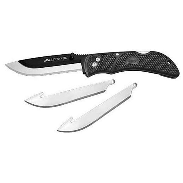 OUTDOOR EDGE 3.5  ONYX EDC FOLDING BLADE BLACK BLISTER PK