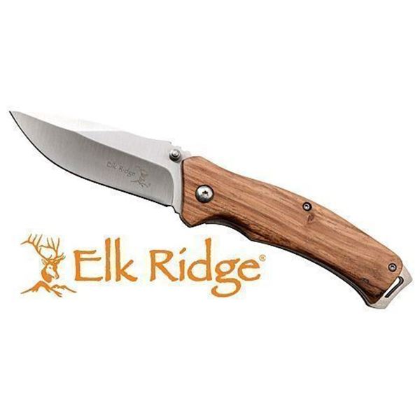 MC ELK RIDGE TRAVERSE 3.1  DROP POINT FLDR ZEBRA WOOD/SS