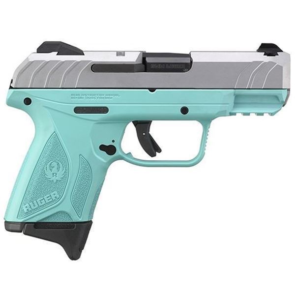 RUG SECURITY 9 COMP 9MM 3.42" TURQUO/SILVER 10RD