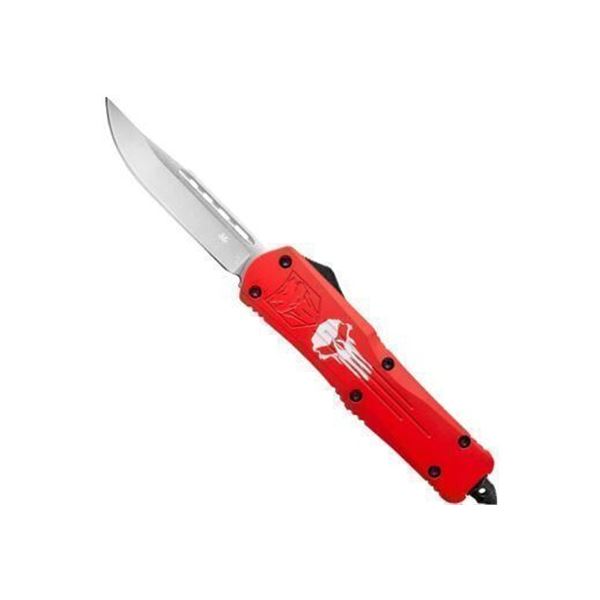 COBRATEC LARGE FS3 OTF RED PUNISHER 3.5" D2 STEEL DRP PNT