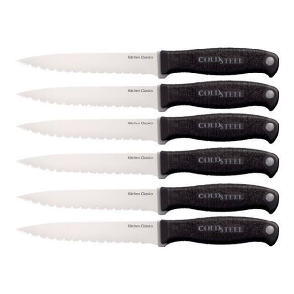 COLD STEEL SIX STEAK KNIFE SET 4.58  BLADE (6 STEAK KNIVES)