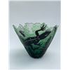 Image 1 : Green Lizard sculpted glass bowl by Santana Art Glass