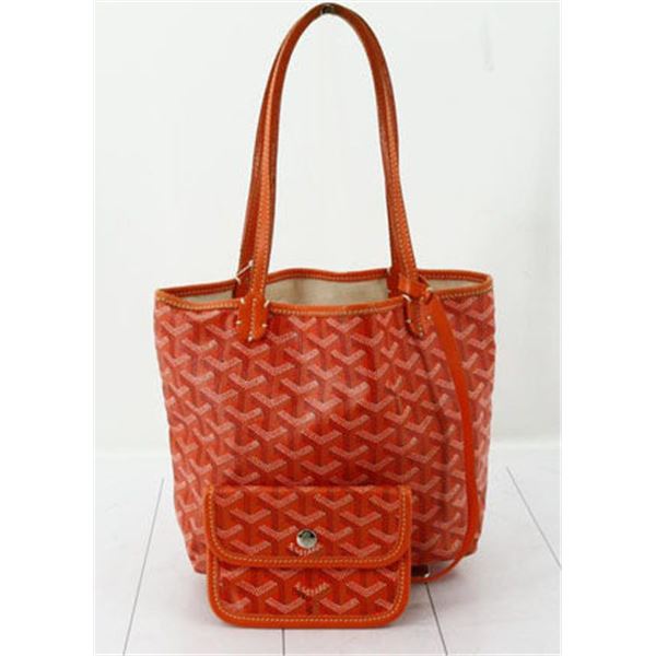 Goyard Orange Goyardine Coated Canvas St. Louis PM Tote Bag