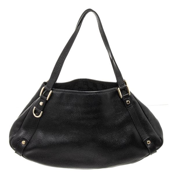 Gucci Black Leather Abbey Tote Bag