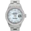 Image 1 : Rolex Ladies Stainless Steel MOP Diamond 18K Gold Bezel 26MM Datejust Wristwatch