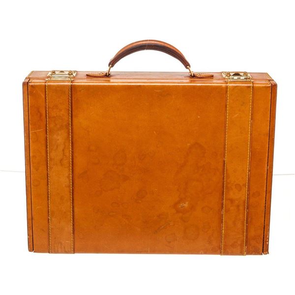 Louis Vuitton Orange Vintage Trunk Luggage Travel Bag