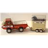 Image 1 : 70'S TONKA PICK UP WITH HORSE TRAILER + TWO HORSES