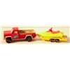 Image 1 : 80'S TONKA PICK UP WITH JETSKI +TRAILER RED YELLOW