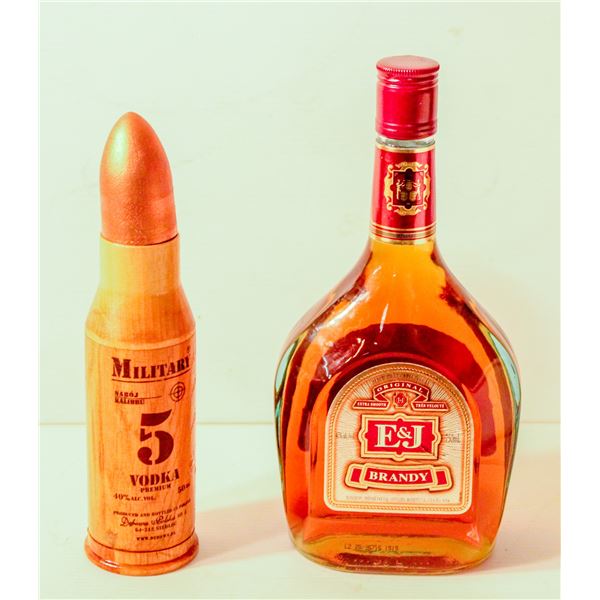 NEW SEALED BRANDY AND VODKA BOTTLES